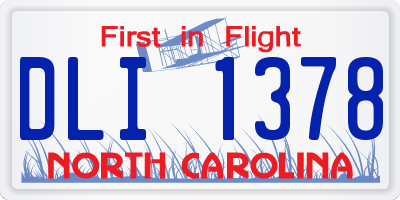 NC license plate DLI1378