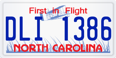 NC license plate DLI1386