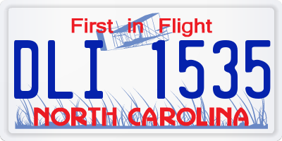 NC license plate DLI1535
