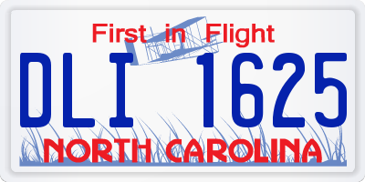 NC license plate DLI1625