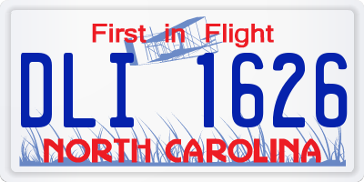 NC license plate DLI1626