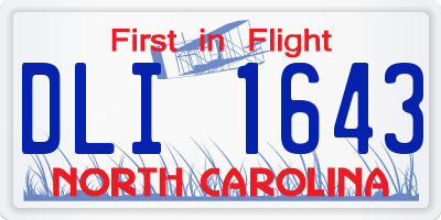 NC license plate DLI1643
