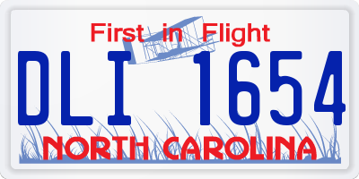 NC license plate DLI1654