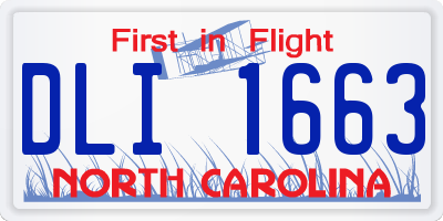 NC license plate DLI1663