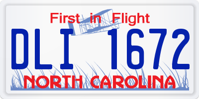 NC license plate DLI1672