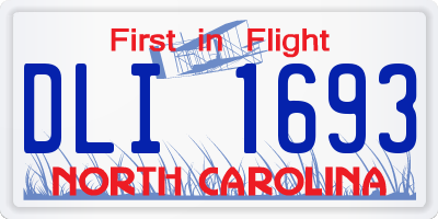 NC license plate DLI1693