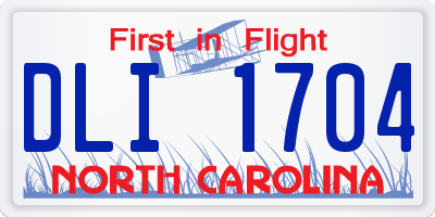 NC license plate DLI1704