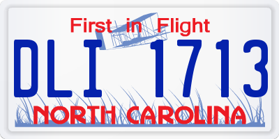 NC license plate DLI1713