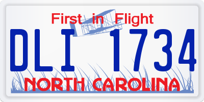 NC license plate DLI1734