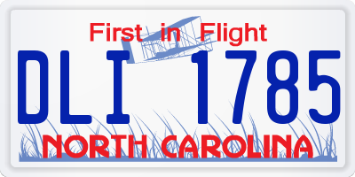 NC license plate DLI1785