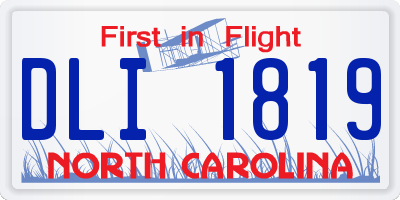 NC license plate DLI1819