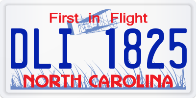 NC license plate DLI1825