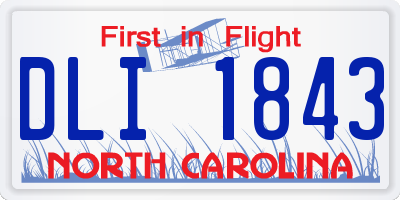 NC license plate DLI1843