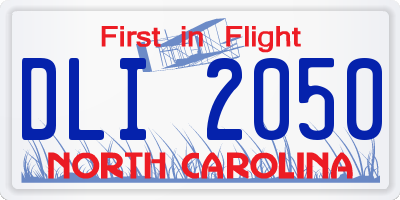 NC license plate DLI2050