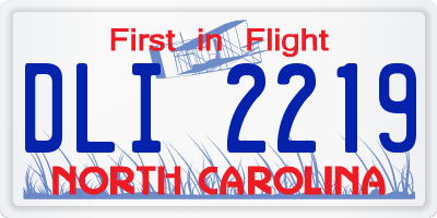 NC license plate DLI2219