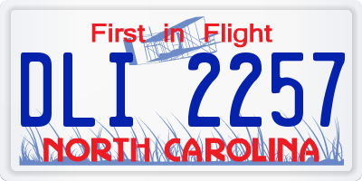 NC license plate DLI2257