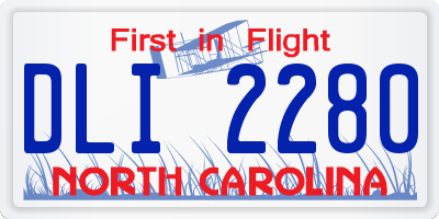 NC license plate DLI2280