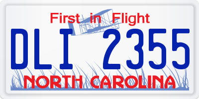 NC license plate DLI2355
