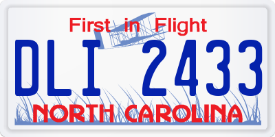 NC license plate DLI2433