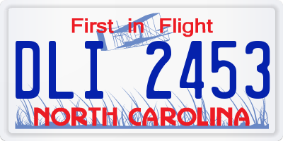 NC license plate DLI2453