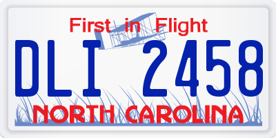 NC license plate DLI2458