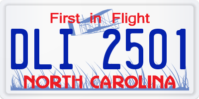 NC license plate DLI2501