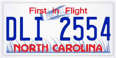 NC license plate DLI2554