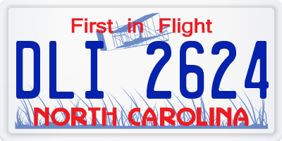 NC license plate DLI2624