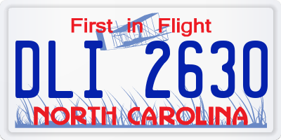 NC license plate DLI2630