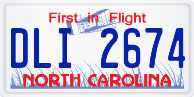 NC license plate DLI2674