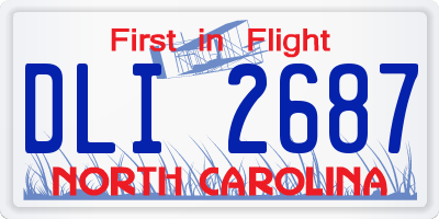 NC license plate DLI2687