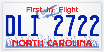 NC license plate DLI2722