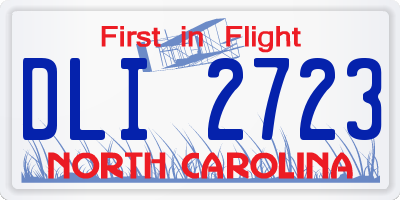 NC license plate DLI2723