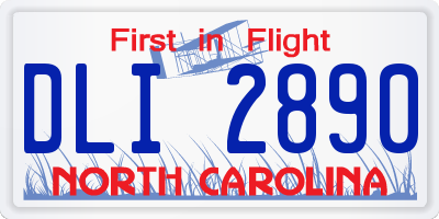NC license plate DLI2890