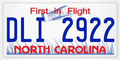 NC license plate DLI2922