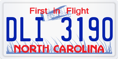 NC license plate DLI3190