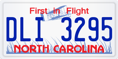 NC license plate DLI3295