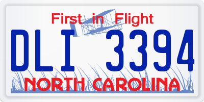 NC license plate DLI3394