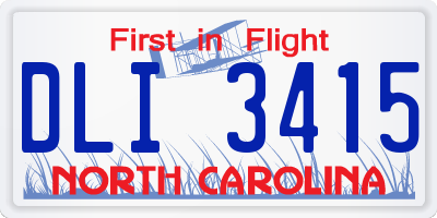 NC license plate DLI3415