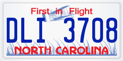 NC license plate DLI3708