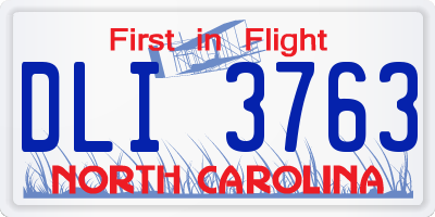 NC license plate DLI3763