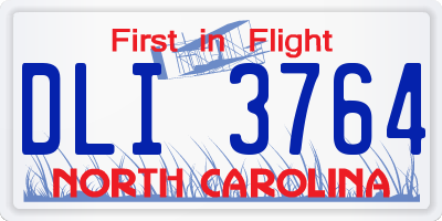 NC license plate DLI3764