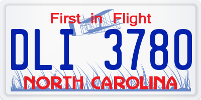 NC license plate DLI3780