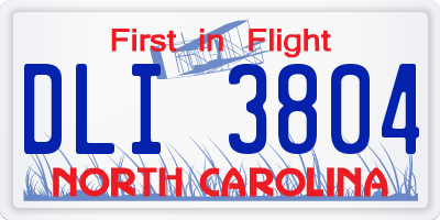 NC license plate DLI3804