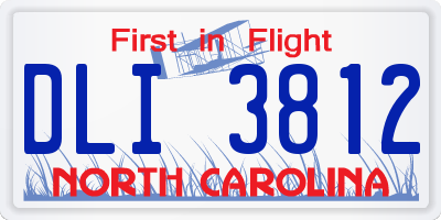 NC license plate DLI3812