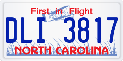NC license plate DLI3817