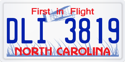 NC license plate DLI3819