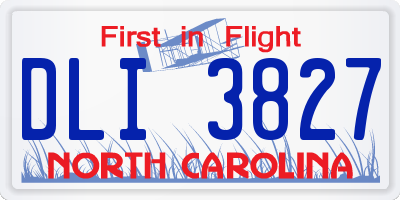 NC license plate DLI3827