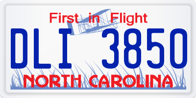 NC license plate DLI3850