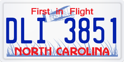 NC license plate DLI3851